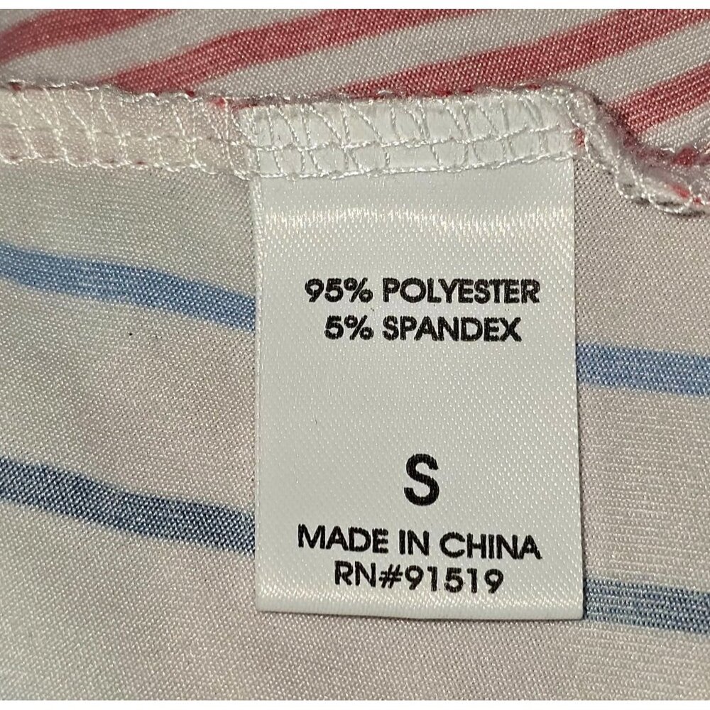 Echo Sleepwear Women's Striped Red & Blue Sleeveless Pajama Set Size Small 2279 - Picture 8 of 10
